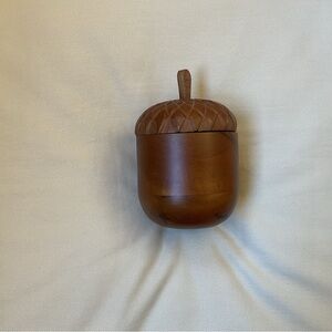 Vintage Wooden Acorn Box Carved Wood Rustic Home Acorn Wooden Container/Trinket